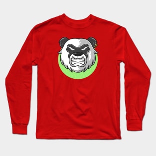 Angry Panda Cartoon Vector Icon Illustration Long Sleeve T-Shirt